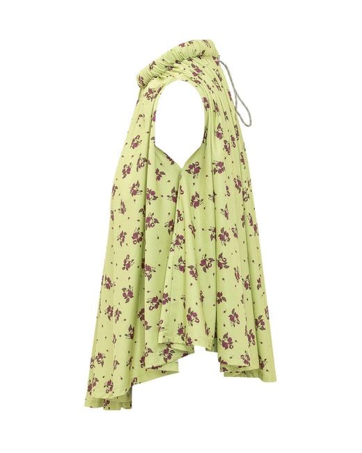 Coperni Green Circle Floral Halterneck Top