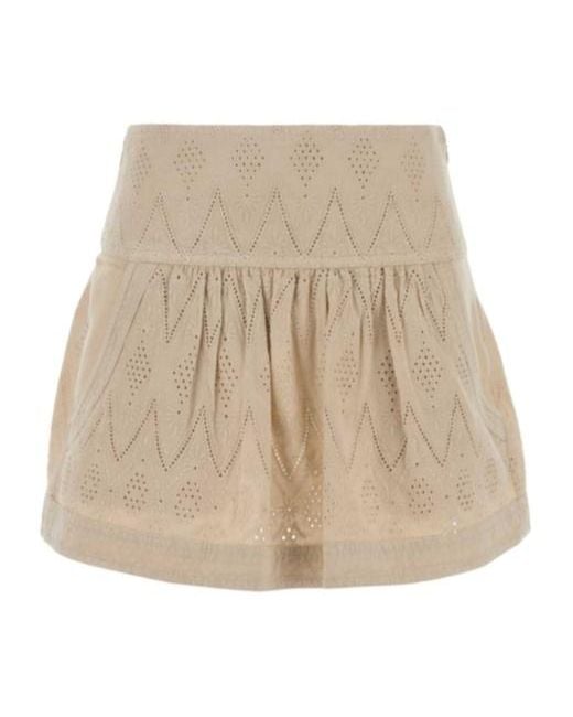 Isabel Marant Natural Embroidered Shorts