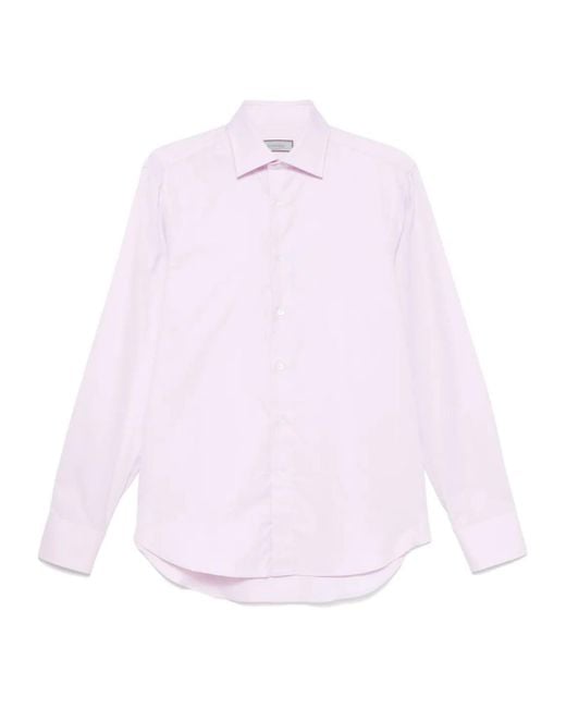 Canali Pink Long-Sleeved Shirt for men