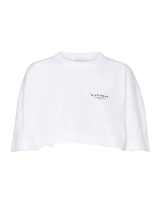 Givenchy White Cropped Logo Cotton T-Shirt