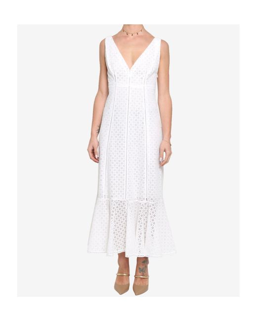 Philosophy Di Lorenzo Serafini White Broderie-Anglaise Midi Dress