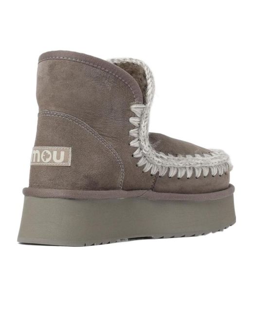 Mou Gray Mini Eskimo Platform Boots