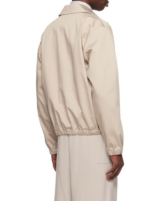 AMI Natural Long-Sleeved Zipped Bomber Jacket for men