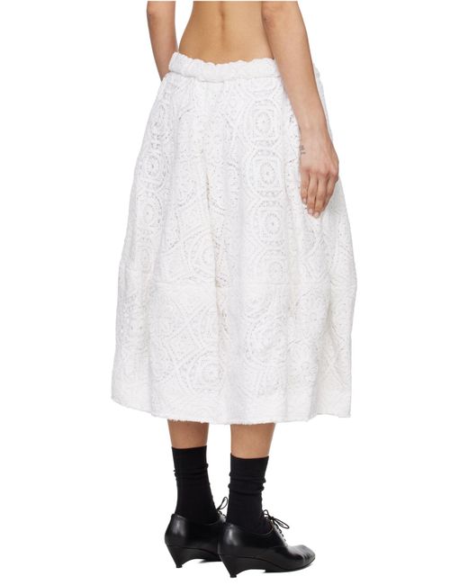 Comme des Garçons White Lace Midi Skirt