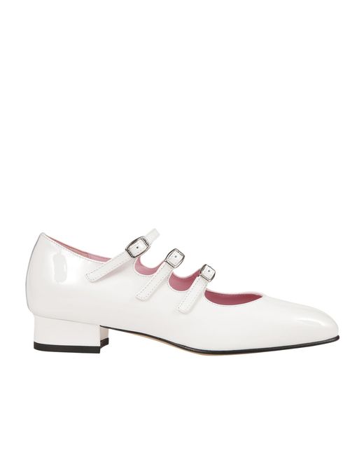 CAREL PARIS White Buckle Flats