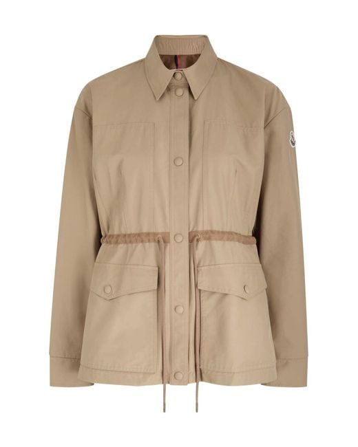 Moncler Natural Saulon Cotton-Blend Poplin Parka