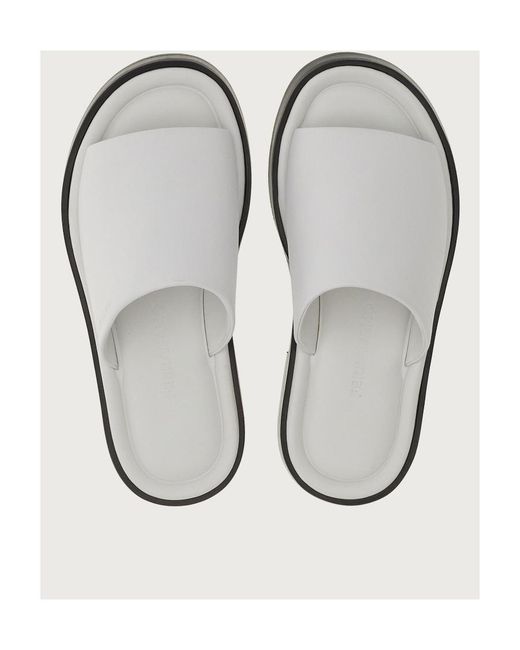 Ferragamo White Open-Toe Slides