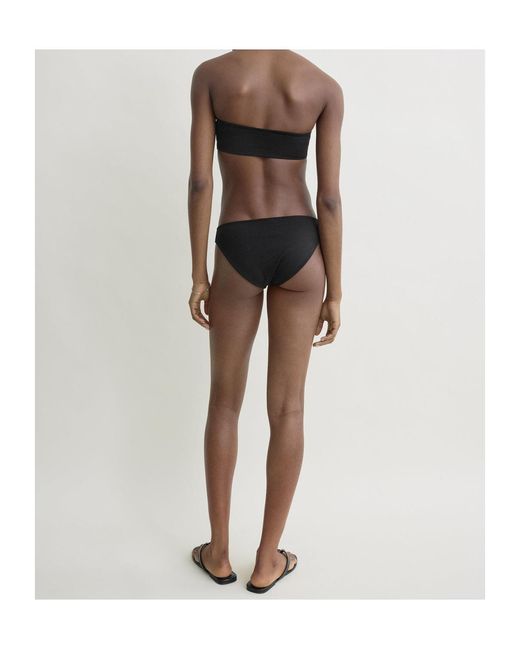 Totême  Black Ribbed Strapless Bikini Top