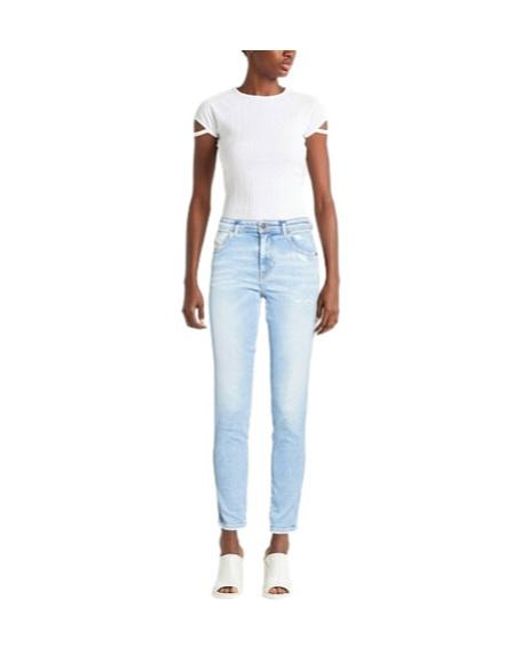 DIESEL Blue Light-Colored Ripped Jeans