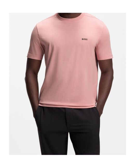 Boss Pink Logo Short-Sleeved T-Shirt for men