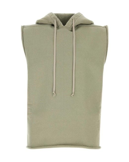 Rick Owens Green Sleeveless Sweatshirt for men