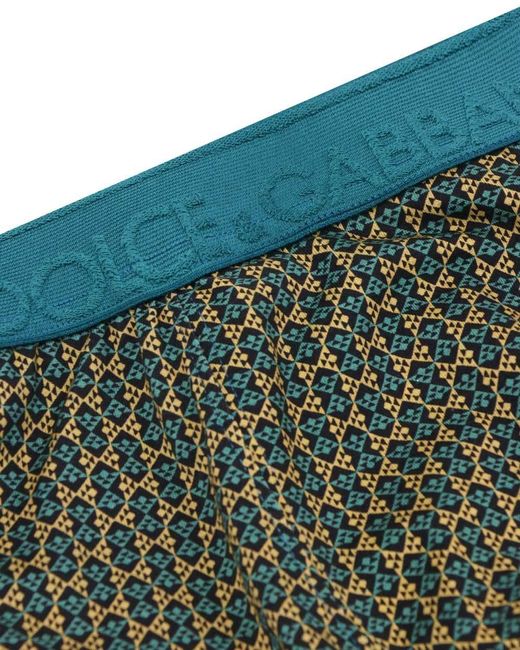 Dolce & Gabbana Green Pattern Printed Underwear for men