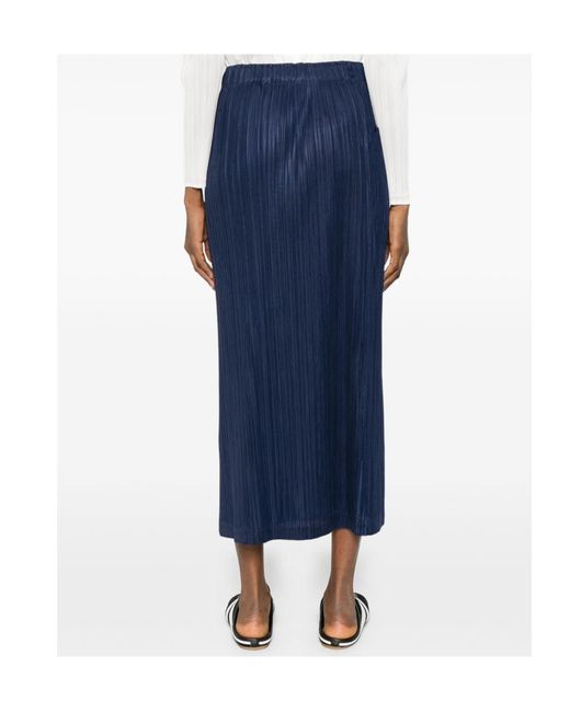 Pleats Please Issey Miyake Blue Pleats Please Issey Miyake Thicker Bottoms 1 Pleated Skirt