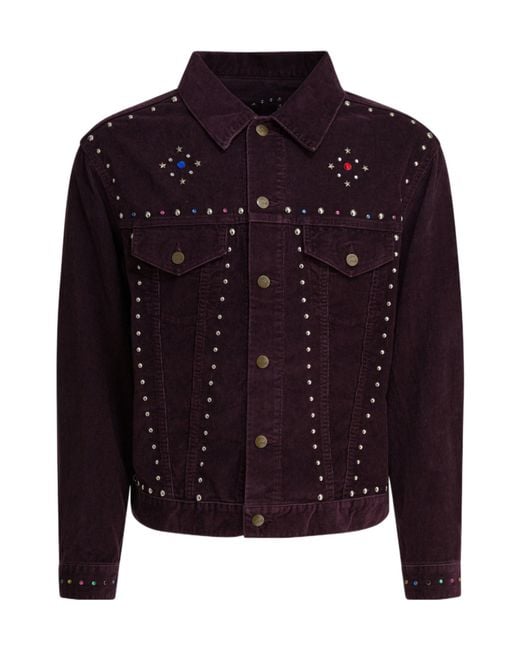 Needles Blue Embellished Buttoned Corduroy Jacket for men