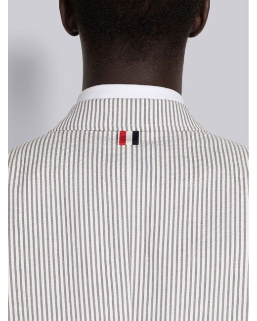 Thom Browne White Striped Seersucker Sport Coat for men