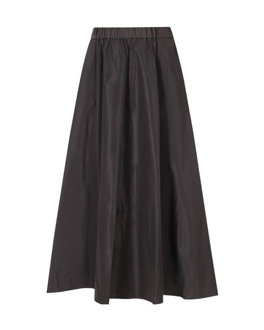 Aspesi Black Logo-Detailed Pleated Skirt