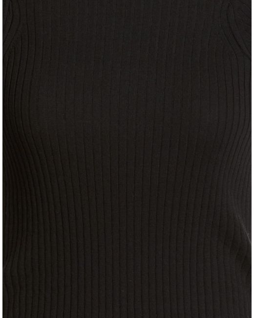 Sportmax Black Ribbed Knit T-Shirt