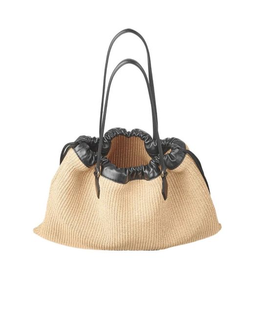 Jimmy Choo Natural Large Drawstring Tote Bag