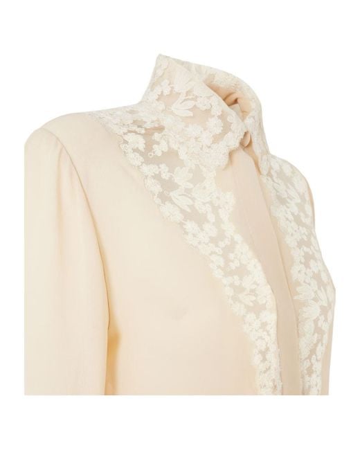 Fendi White Parchment-Colored Georgette Shirt