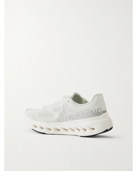 On Shoes Gray Rubber-Trimmed Mesh Sneakers