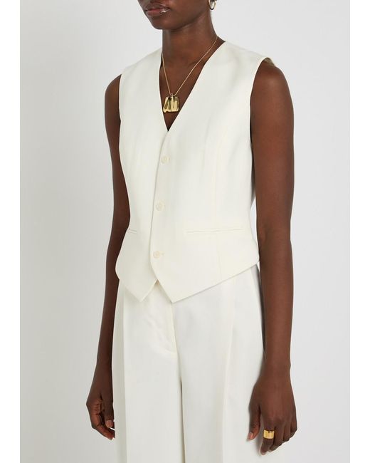 Anine Bing White Mario Woven Vest