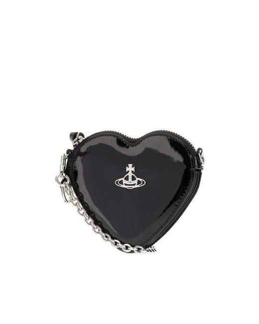 Vivienne Westwood Black Heart-Shaped Card Bag
