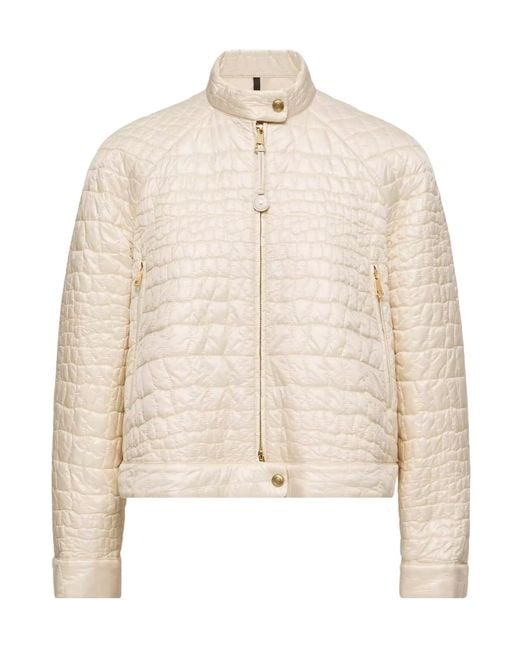 Moncler Natural Aubrietaa Zip-Up Embossed Jacket