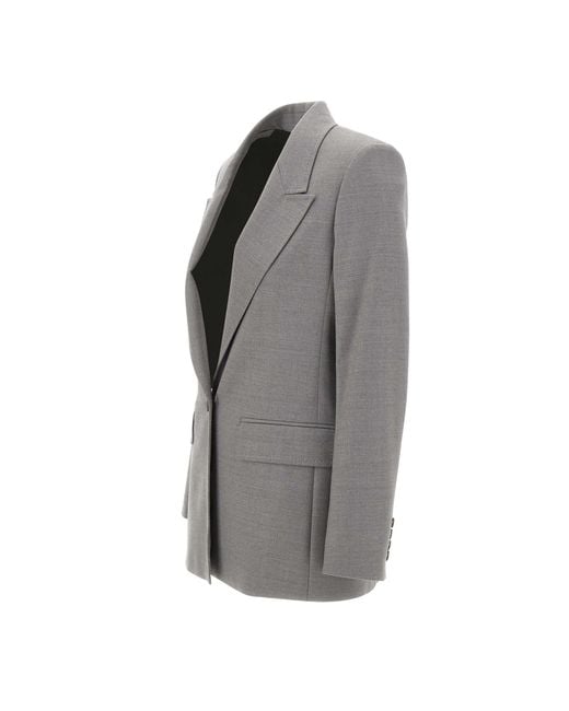 Max Mara Gray Studio Bolsena Single-Breasted Tailored Blazer