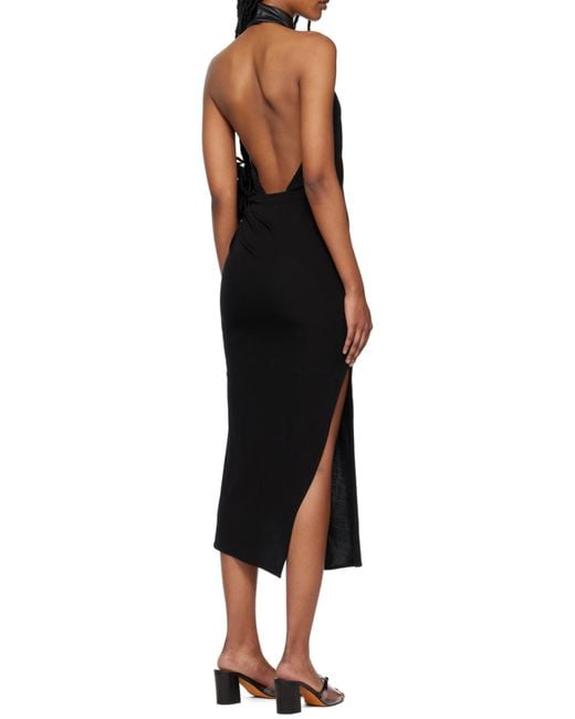 Helmut Lang Black Halter Neck Midi Dress