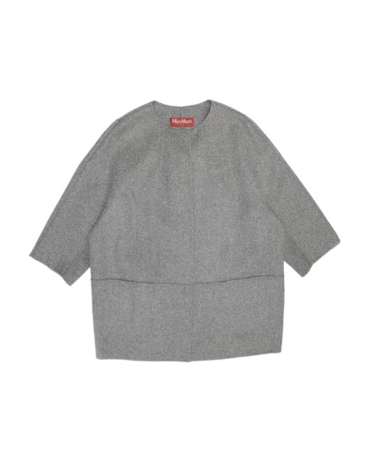 Max Mara Gray Short Casual Jacket With Round Neck