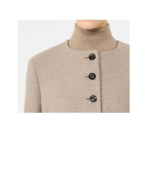 Max Mara Natural Long-Sleeved Crew Neck Jacket