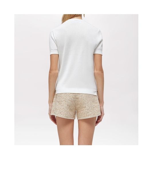 Blugirl Blumarine White Floral-Appliqué Short-Sleeve T-Shirt
