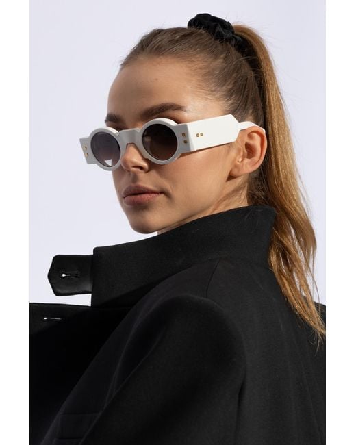 Balmain White Eyewear Round Frame Sunglasses for men
