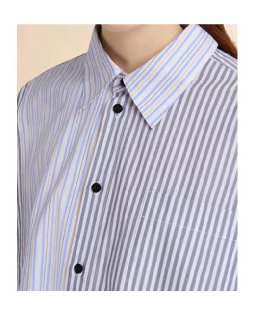 Marni Blue Striped Long-Sleeve Shirt