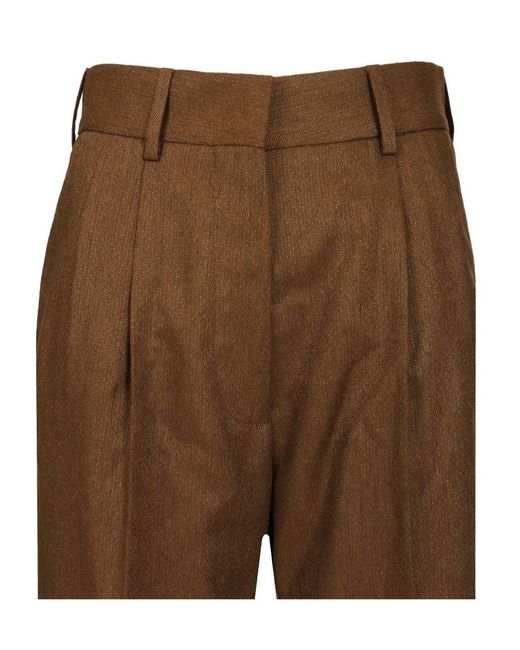 Blazé Milano Brown Blazé Milano Pleat Detailed Renard Fox Trousers