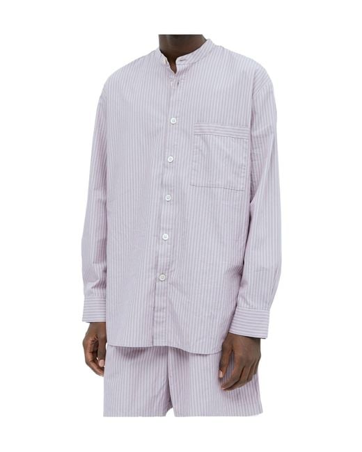 Tekla Purple Striped Shirt