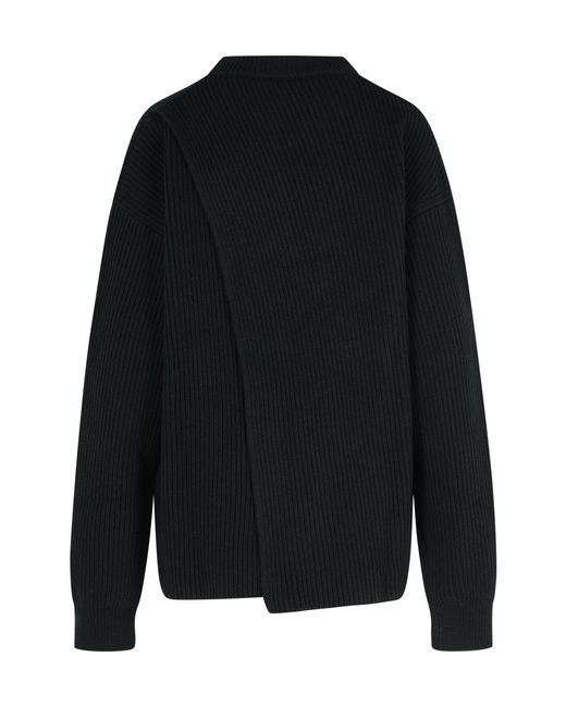 Jil Sander Black Midweight Crew-Neck Jumper