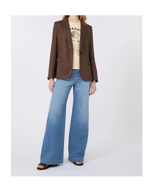 Weekend by Maxmara Brown Nalut Single-Breasted Blazer