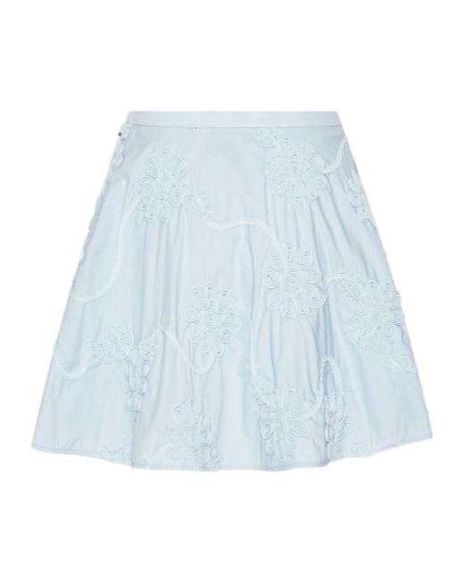 ROTATE BIRGER CHRISTENSEN Blue Berty Textured Floral Mini Skirt