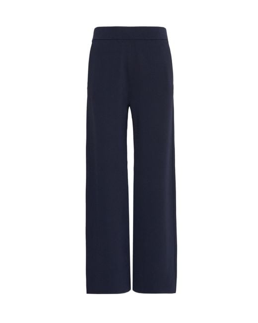 Max Mara Blue Pull-On Wide-Leg Pants