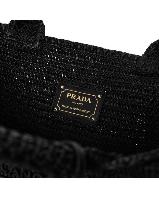 Prada Black Simple And Elegant Woven Handbag
