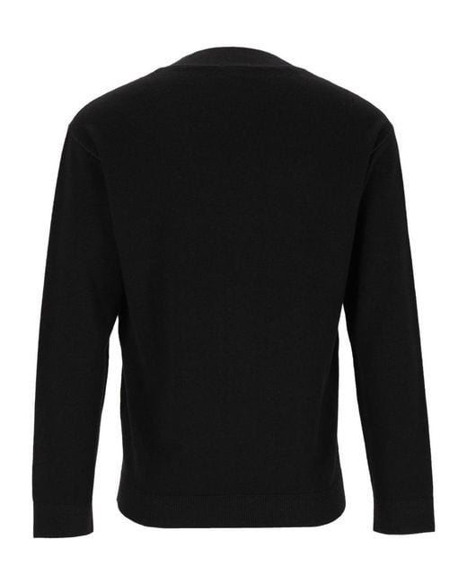 Emporio Armani Black Buttoned Knitted Cardigan for men