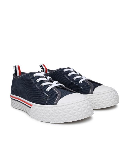 Thom Browne Blue Round-Toe Lace-Up Sneakers for men