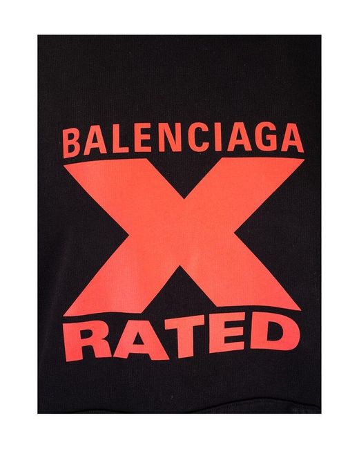 Balenciaga Black Logo Hooded Sweater