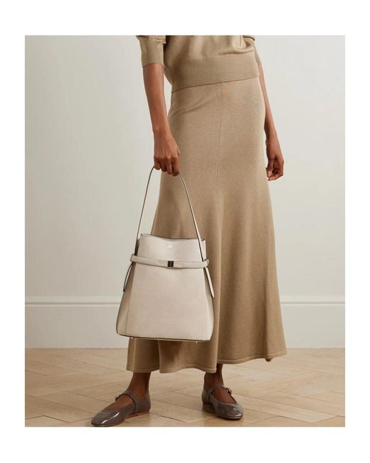 TOVE Natural Thora Merino Wool And Silk-Blend Maxi Skirt