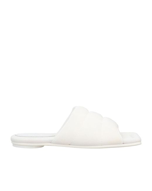 MM6 by Maison Margiela White Solid Color One-Strap Slippers