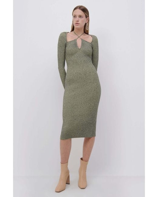 Jonathan Simkhai Green A Neckline Dress
