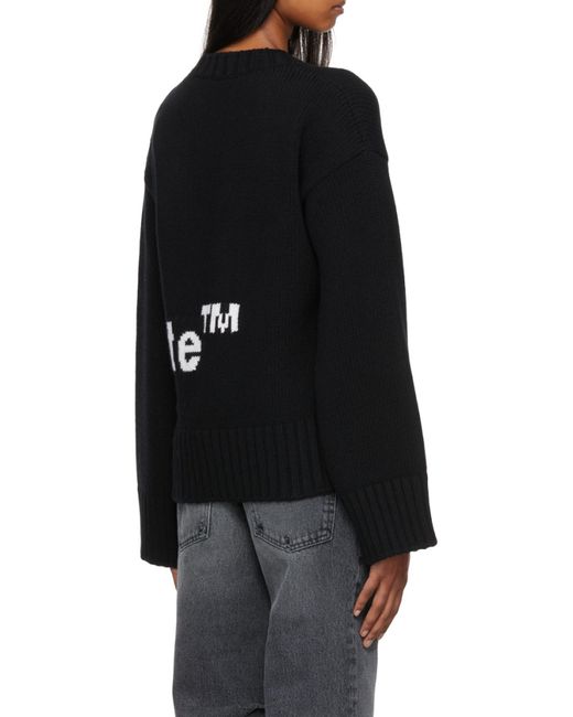 Off-White c/o Virgil Abloh Black Logo-Intarsia Knit Jumper