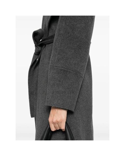 Soft Goat Gray Belted Coat