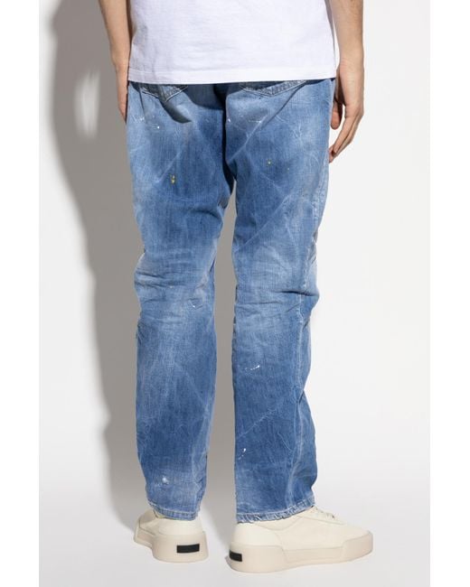 DSquared² Blue Be Cool Be Nice Wash Loose Jeans for men